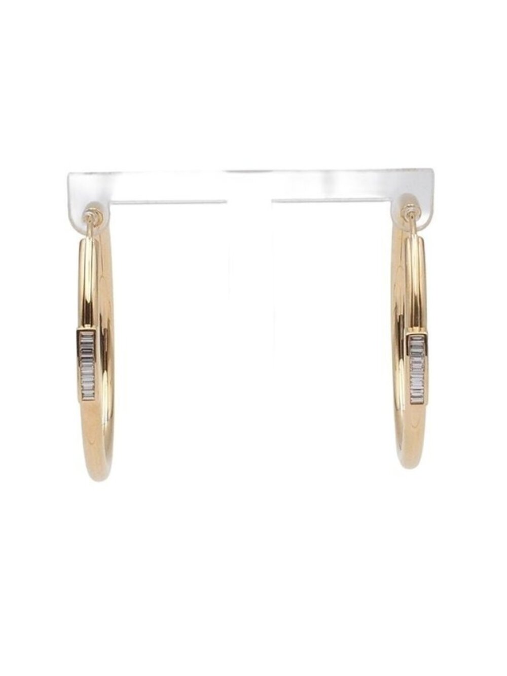 Celine System Large Hoop Yellow Gold 18K Diamond Earrings